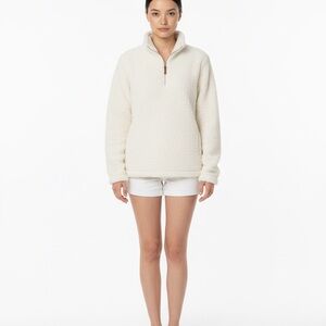 Cream Sherpa Half-Zip
Pullover.Same day or next day shipping.